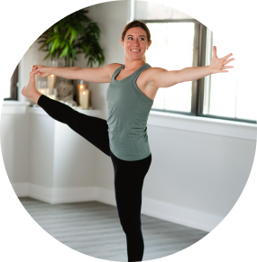 Image of former care partner Alyssa Beerger doing yoga
